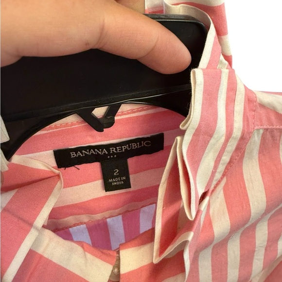 Banana Republic Pink and White Striped Shirt - Picture 2 of 8